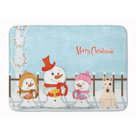 Carolines Treasures Christmas Carolers Bull Terrier White Machine Washable Memory Foam Mat BB2469RUG